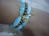 3 pulseiras verde e cobre